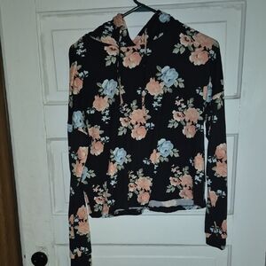 Justify Black Floral Hoodie